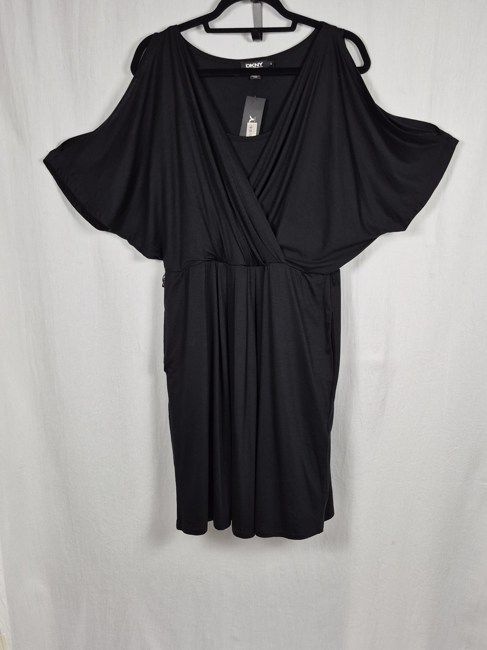 DKNY Elegant Black Wrap Dress 🖤 Size M | NWT | Chic & Flattering